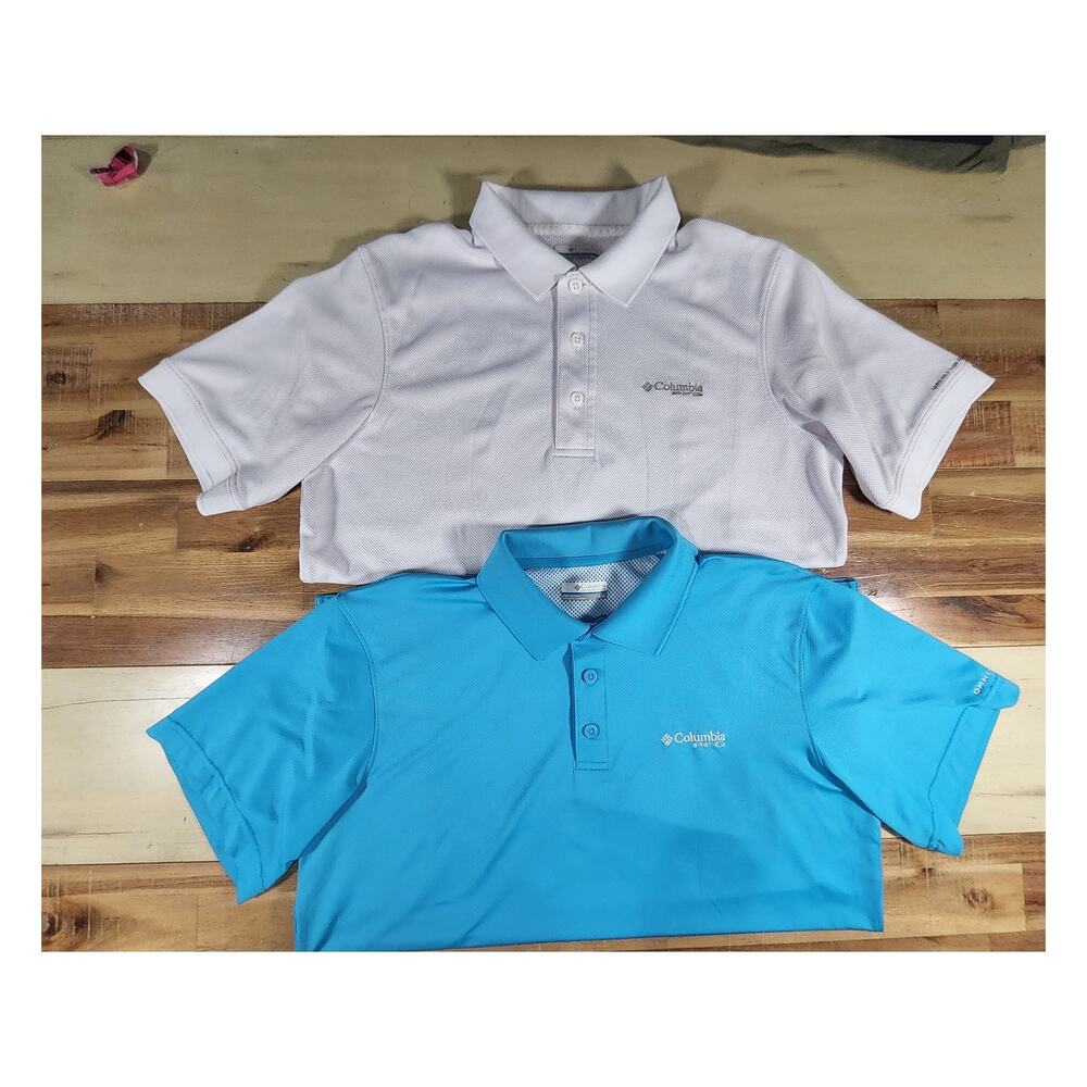 Columbia PFG Omni Shade Polo Shirt Bundle BL&WH Golf Fishing